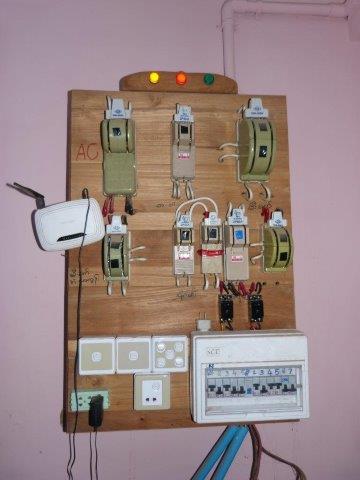Stromverteiler und WLAN Zentrale in unserem Hotel in Bagan